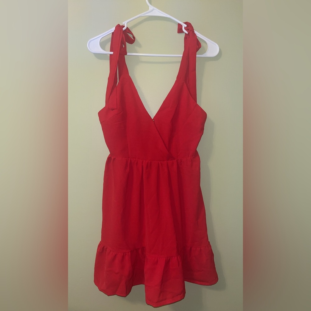 Open Back Vibrant Red Dress